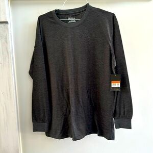 Mens Galaxy by Harvic cotton/poly long sleeve t-shirt in Charcoal grey. NWT